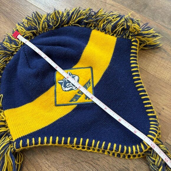 Boy Scouts Cub Scouts Yellow Navy Blue Knit Beanie w/ Ear Covers Youth Size - Picture 4 of 7